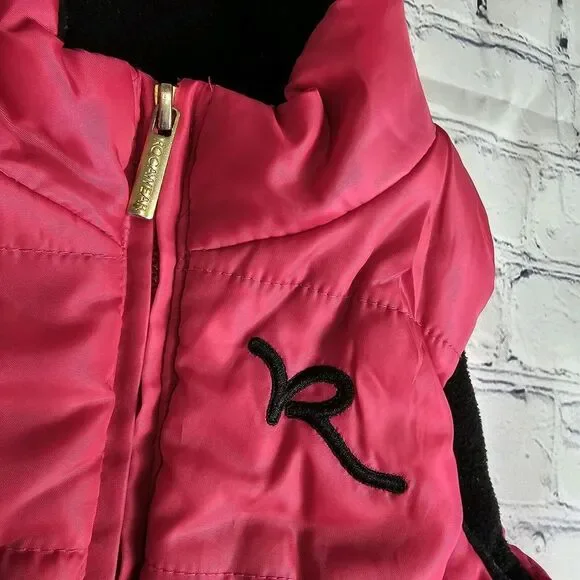 Rockawear Quilted Vest Toddler Girls 4T Hot Pink Zip Up Logo Pockets Puffer VTG - Picture 3 of 10